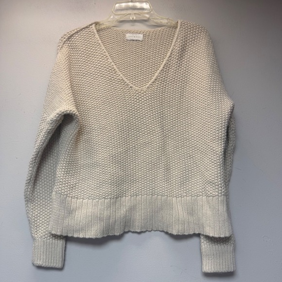 Lucky Brand Sweaters - Lucky Brand V-Neck Sweater Womens XL Cream Excellent Chunky Knit Pullover